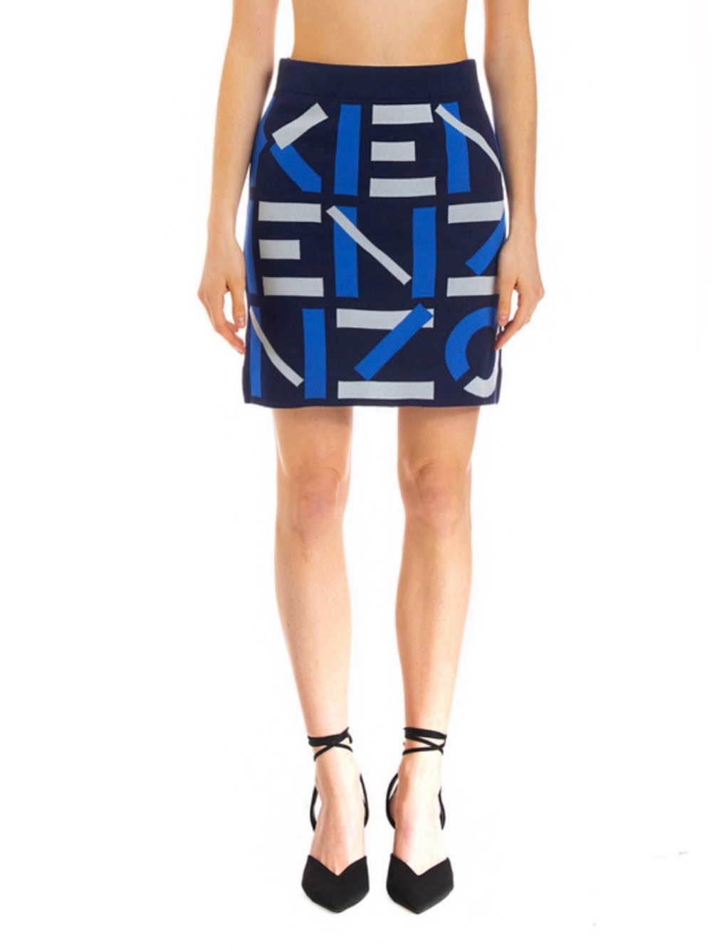 Kenzo Paris Blue Logo Bandage Skirt size Medium